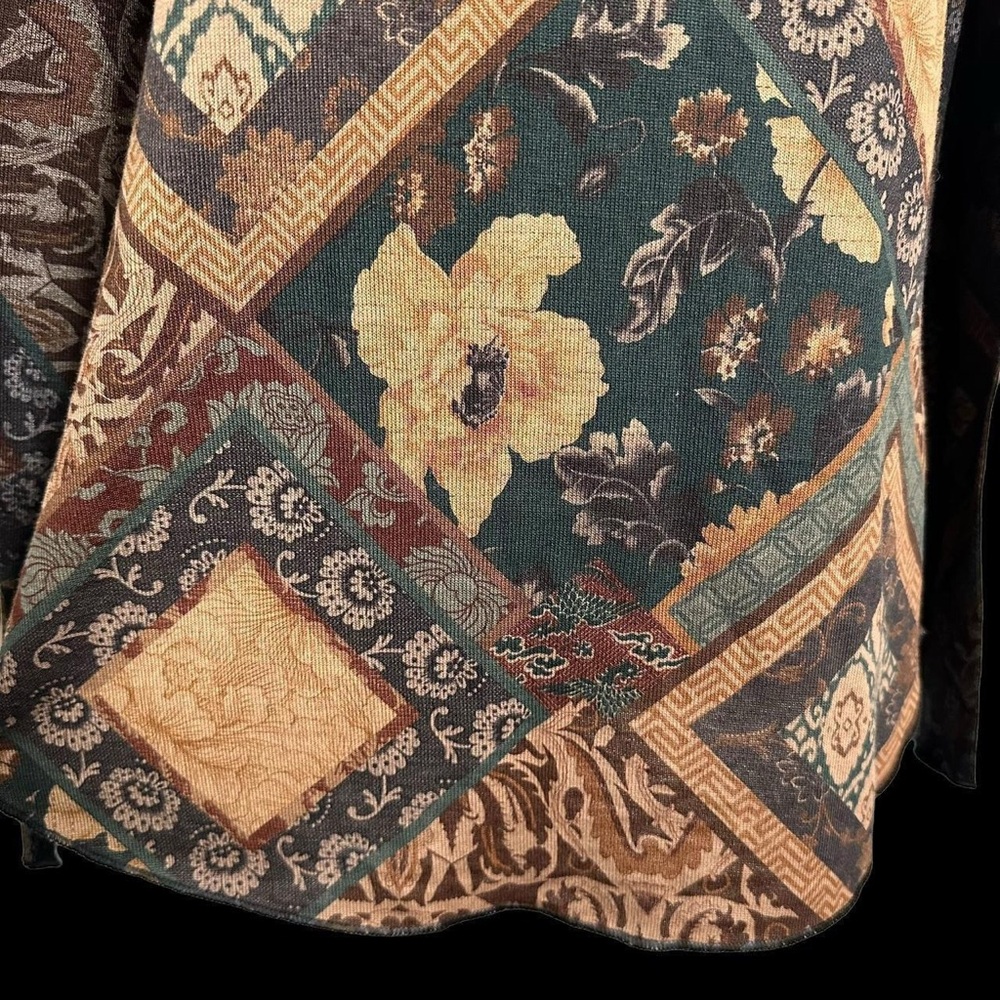 Orvis Patchwork Tapestry Pattern Long Sleeve Knit… - image 8